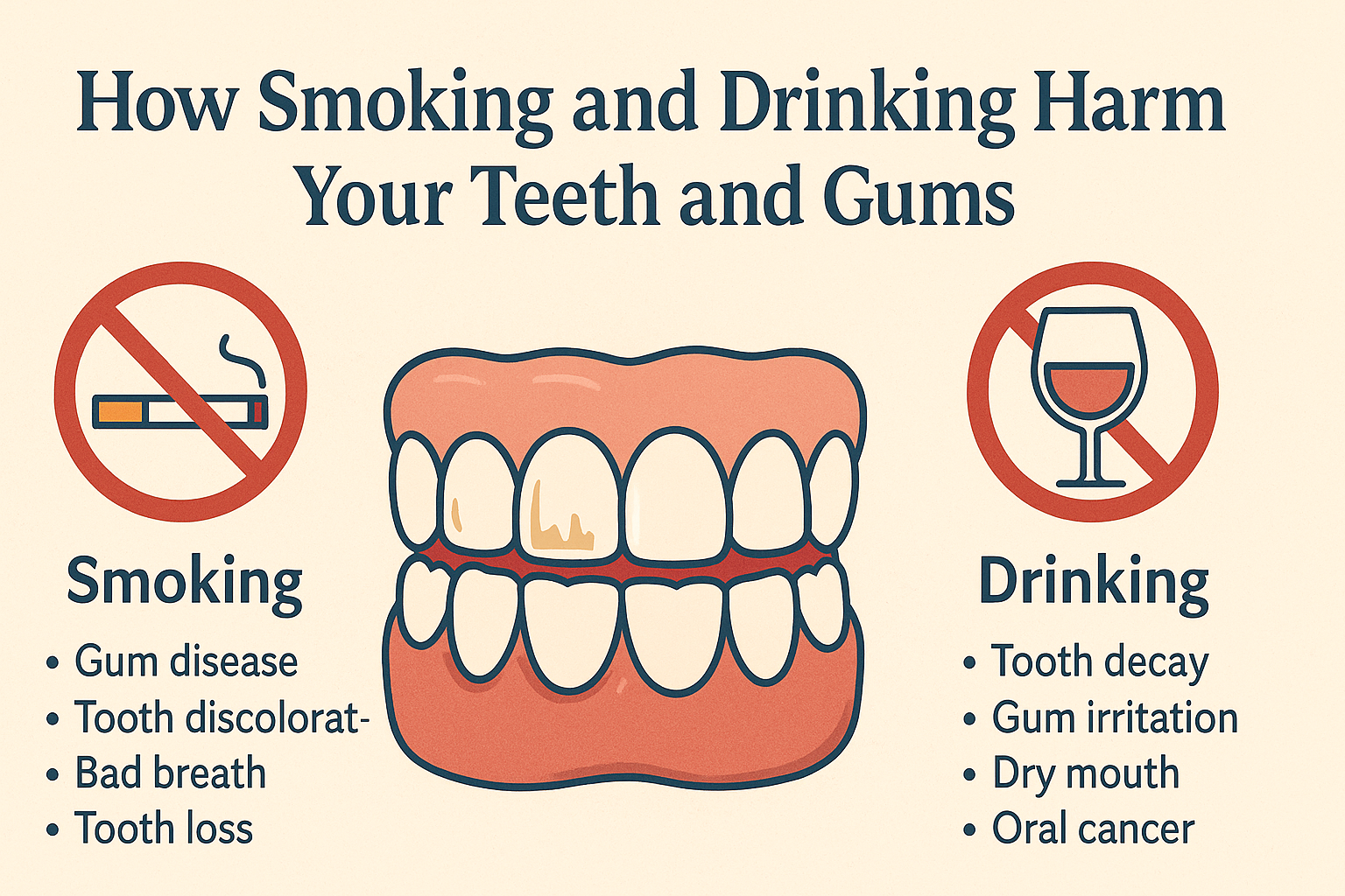 How Smoking and Drinking Harm Your Teeth and Gums