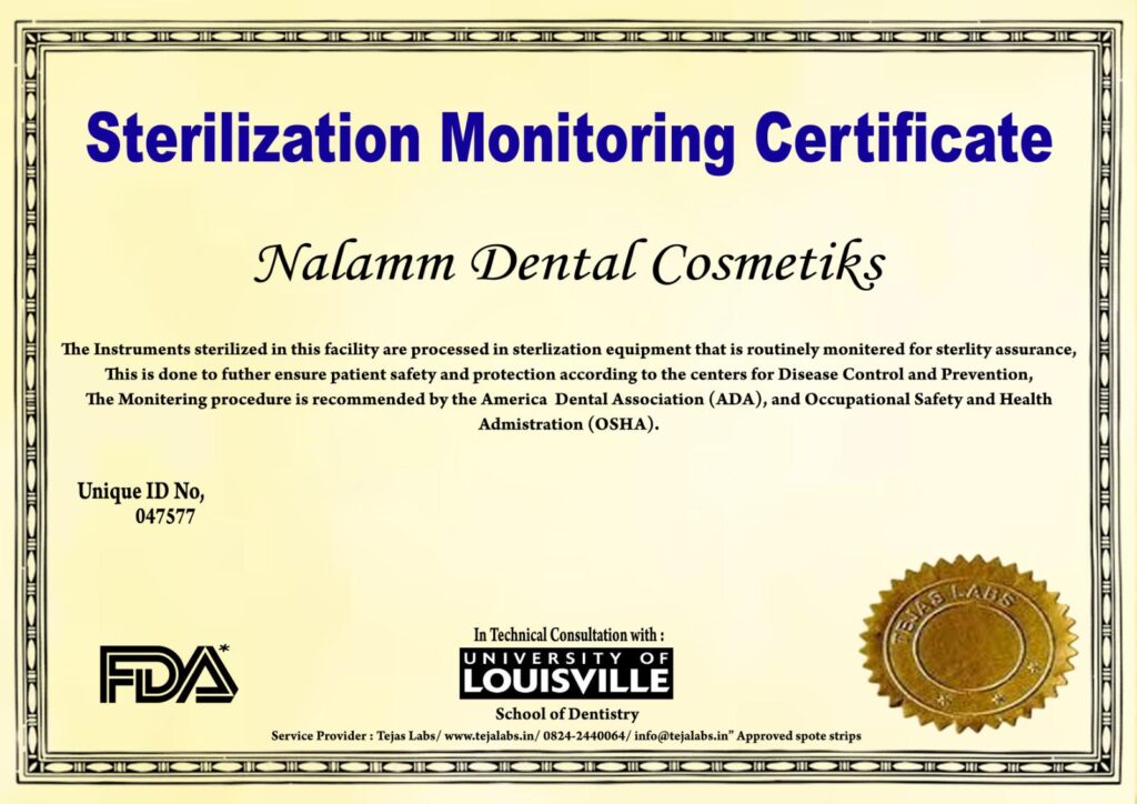 First Sterilization Certified Dental Clinic In Kumbakonam